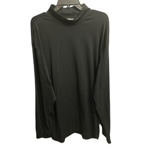 Daniel Cremieux XXL Mock Turtleneck Shirt Layer Black Soft Cotton Long Sleeves